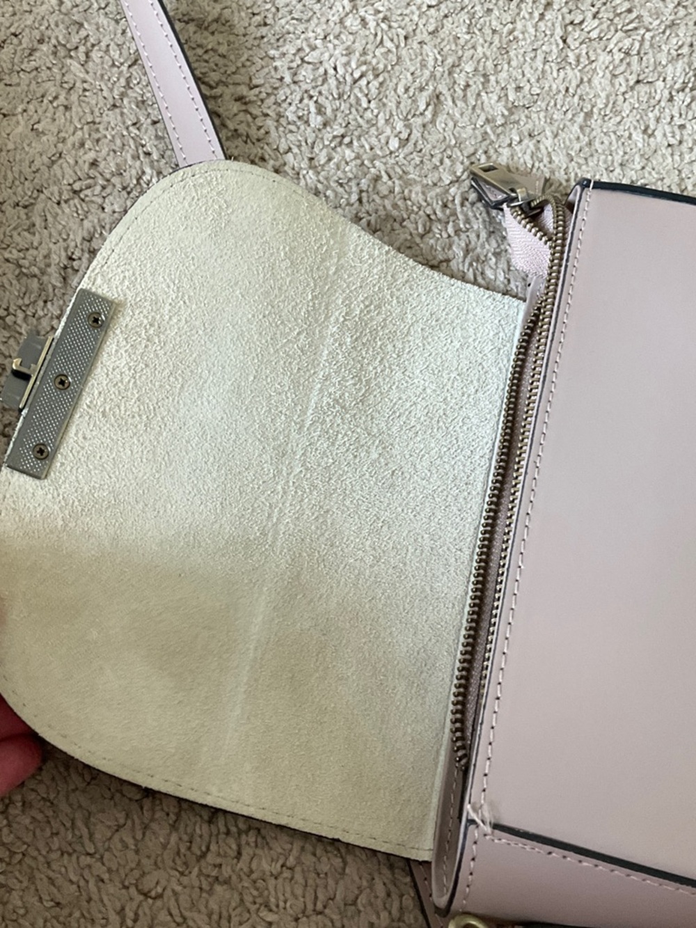 Taupe Leather Crossbody Bag - Picture 7 of 12